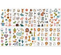 Autocollants De Tatouage D'Animaux Pour Enfants, Dessin Animé, Lion, Éléphant, Imperméable, Transpiration, Jetables 120X76mm A0061