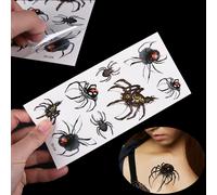 Autocollants De Tatouage D'araignée Jetables 3d Chauds Couleur Araignées Insectes Grand Modèle Transfert D'eau Tatouages Temporaires Autocollant