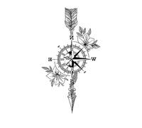 Autocollants De Tatouage De Bras De Fleur, 6 Pièces, Demi-Bras Masculin Et Féminin, Tatouage Européen Et Américain, Petit Bras, Tatouage Temporaire