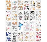 Autocollants De Tatouage De Chat Drôles Et Mignons, Respectueux De L'Environnement, Imperméables Et Jetables, Pour La Protection Des Petits Tatouages Frais Pour Hommes Et Femmes 105×60mm
