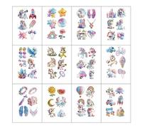 Autocollants De Tatouage De Dessin Animé Pour Enfants, Autocollants Temporaires Imperméables De Fille De Poney De Licorne 76 * 120mm