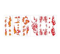 Autocollants de tatouage de flamme, options de style polyvalentes, 9,7 x 24 cm, autocollant d'horreur, faux tatouage, design respectueux de la peau, pour, adolescents, vacances, Halloween, ann