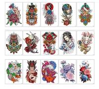 Autocollants De Tatouage De Fleur De Lotus Noir Et Blanc Fleur Bras Cicatrice Couverture Rose Petit Tatouage Temporaire Frais 150 * 210mm A0080