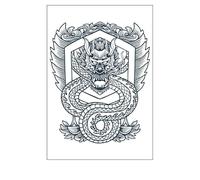 Autocollants De Tatouage De Jus Semi-Permanent À Base De Plantes De Dragon, 5 Pièces, Autocollants De Tatouage Résistants À La Sueur Et Imperméables