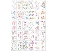Autocollants De Tatouage De Licorne Pour Enfants, Mignons, Dessin Animé, Poupée, Anniversaire, Arc-En-Ciel, Pégase, Autocollants Temporaires Imperméables 60x105mm