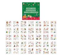 Autocollants De Tatouage De Noël, Fête Automatique Des Glissières, 35 Draps, Brillance Dans Les Autocollants De Tatouage De Noël Sombres, Ensemble De Faux Décalcomanies Luminales Imperméables, Compagn