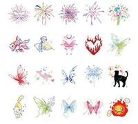 Autocollants De Tatouage De Petits Papillons De Chat De Feux D'Artifice Colorés Autocollants De Doigt De Bras De Filles B:60 * 65mm A0069
