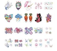 Autocollants De Tatouage De Petits Papillons De Chat De Feux D'Artifice Colorés Autocollants De Doigt De Bras De Filles C:60 * 65mm A0070
