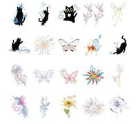 Autocollants De Tatouage De Petits Papillons De Chat De Feux D'Artifice Colorés Autocollants De Doigt De Bras De Filles A:60 * 65mm A0068