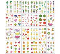 Autocollants De Tatouage De Simulation De Dessin Animé Imperméables Et Respectueux De L'Environnement Pour Enfants, Tatouage De Transfert Mignon De Plante De Fruit De Légume A:120×75mm