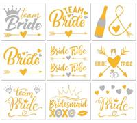 Autocollants De Tatouage Estampillés En Or De Mariage Autocollants De Visage De Tatouage D'Atmosphère De Maquillage De Groupe D'Enterrement De Vie De Garçon En Métal Européen Et Américain 47 * 40mm