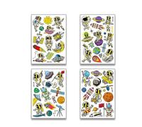 Autocollants de tatouage for enfants, autocollants de tatouage temporaires for garçons, modèle de robot(4 pcs D)