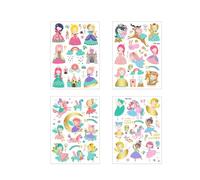 Autocollants de tatouage imperméables for filles rétro roses, Filles Fête Enfants Maquillage Visage Patch Set(4 pcs f)