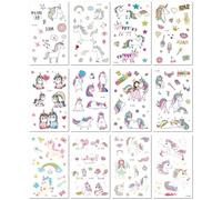 Autocollants De Tatouage Imperméables Pour Enfants, Autocollants De Visage De Vacances, Autocollants De Dessin Animé Amusants Pour Enfants Licorne 120×75mm A0128