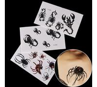 Autocollants De Tatouage Jetables Araignées 3d, Grand Motif D'insectes, Transfert D'eau, Tatouages Temporaires