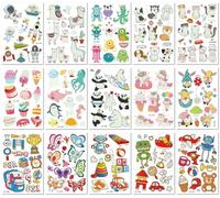 Autocollants De Tatouage Lumineux Imperméables Temporaires Mignons Dinosaure Licorne Autocollants De Tatouage De Dessin Animé Pour Enfants 120x75mm A0139