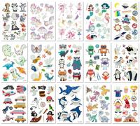 Autocollants De Tatouage Lumineux Imperméables Temporaires Mignons Dinosaure Licorne Autocollants De Tatouage De Dessin Animé Pour Enfants 120x75mm A0138