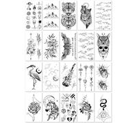 Autocollants De Tatouage Miniatures Imperméables Avec Des Fleurs, Des Plumes, Des Symboles D'Animaux Et De Petites Images 60 * 105mm A025