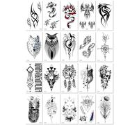 Autocollants De Tatouage Minimalistes Avec Lettres Anglaises, Fleurs, Papillons, Lignes Esquissées, Autocollants Imperméables 60 * 105mm A031