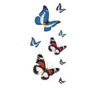 Autocollants de tatouage papillon 3D fleur de Rose for femmes, faux tatouage temporaire à transfert d'eau, for bras et poignet