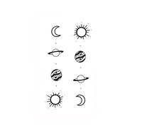 Autocollants de tatouage soleil lune planète Tatootemporaire imperméable for femmes hommes adultes main Tatoo Art(003)