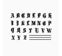 Autocollants De Tatouage Temporaire À Base De Plantes De Style Gothique 26 Lettres Anglaises Pour Les Doigts, Petites Images Imperméables, Semi-Permanentes, D'Une Durée De 2 Semaines