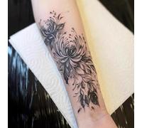 Autocollants De Tatouage Temporaire À Base De Plantes, Faux Tatouages Semi-Permanents Non Réfléchissants D'Une Durée De 2 Semaines Imperméables, Fleur Bianhua Pour Couvrir Les Cicatrices