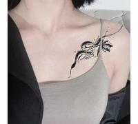 Autocollants De Tatouage Temporaire À Base De Plantes Lavables, Résistants Aux Frottements, Couvrant Les Cicatrices, Faux Semi-Permanents, D'Une Durée De 2 Semaines Pour Hommes Et Femmes