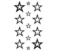 Autocollants De Tatouage Temporaire Étoiles À Cinq Branches, Imperméables De Longue Durée Pendant Une À Deux Semaines(2 pcs)