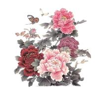 Autocollants de tatouage temporaire imperméable, fleur de pivoine, faux tatouage artistique for femmes, grande image, couverture arrière, cicatrice, bras