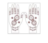 Autocollants De Tatouage Temporaire Indien En Dentelle Marron, 5 Pièces, Imperméable, Floral, Pour Le Dos De La Main