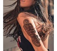 Autocollants De Tatouage Temporaires À Base De Plantes Lavables Et Non Réfléchissants Pour Bras Et Bras, Lettres Anglaises Dominatrices Européennes Et Américaines, D'Une Durée De 2 Semaines