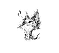 Autocollants de tatouage temporaires de renard de dessin animé mignon, semi-permanent à base de plantes, non réfléchissants, longue durée 2 semaines, faux tatouages(1pcs)