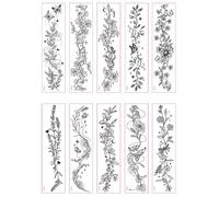 Autocollants de tatouage temporaires imperméables à manches complètes - Body Art durable pour les bras, les jambes et la poitrine - Kit de tatouage faux réaliste (10 feuilles)