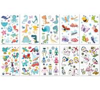 Autocollants De Tatouages Lumineux Bleus Pour Enfants, Motif Papillon, Requin, Pirate Et Espace 120 * 76mm A121