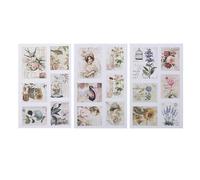 Autocollants De Timbre De Peinture À L'huile Rétro, 3 Feuilles/Ensemble, Papeterie De Scrapbooking Décorative Kawaii Pour Journal Intime, Diy Bricolage