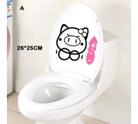 Autocollants De Toilettes Créatifs,, 1 Pièce, Décoration De Maison, Imperméable, En Pvc, Art Mural, À Motifs, Bricolage, Visage, Sourire, Cochon, Baiser, Mauvais Garçon