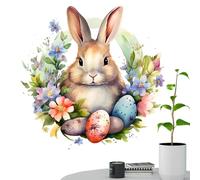 Autocollants de toilettes de Pâques - Autocollants muraux et pare-chocs en forme de lapin mignon, cadeaux de fête amusants avec des motifs printaniers vibrants | Parfait pour la décoration de salle de