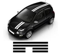Autocollants de Toit arrière du Capot de Voiture, Autocollants en Vinyle Style Bandes de Course, décalcomanies en Vinyle pour Renault Twingo 2 3 décalcomanies décoration carrosserie Accessoires