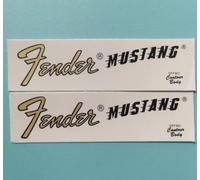 Autocollants de transfert à l'eau avec logo Fender Mustang pour guitare électrique et basse - Film déchirable de marque déposée