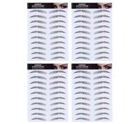 Autocollants de Transfert pour Sourcils 6d Marron, Lot de 4 | Papier de Transfert à L’eau, Formes Arche, Courbe Douce et Droite, Application Facile