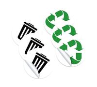 Autocollants de Tri pour Poubelle, Lot de Set de Feuilles PVC Adhésives | Étiquettes de Classification des Déchets, Design Simple, Imperméables et Résistantes à L'usure, Aide Mémoire