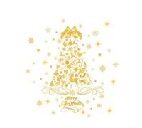 Autocollants de vacances pour fenêtre en verre, motif arbre de Noël, avec adhérence électrostatique pour une application et un repositionnement faciles (D13577)