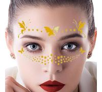 Autocollants de visage de festival, autocollants de visage temporaires - Décalcomanies temporaires imperméables pour le visage | Autocollants de visage mignons polyvalents, autocollants de visage colo