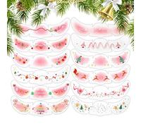 Autocollants De Visage De Noël | 12 Pièces Outil De Maquillage Flocon De Neige Étoiles Renne - Décorations De Patch De Noël, Pour Joues Voyage Séance Photo Quotidienne Événements Fête Scène