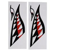 Autocollants de voiture, 2 dents de requin autocollants étanches en PVC drôles pour aviron de voiture et moto