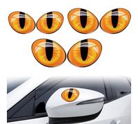 Autocollants de voiture, 2 Paires 3D Autocollant de Voiture Chat Yeux, 3D Animal Décalque Autocollant, Autocollant Décoration intéressante et créative, Pour Voiture Véhicule Automobile, multicolore