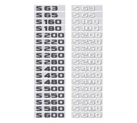 Autocollants de voiture avec logo lettre 2D 3D ABS S63 65 160 S220 250 S480 S550 S600, rénovation du coffre arrière, déplacement(2D falt,BRIGHT BLACK_S260)