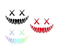 Autocollants de Voiture avec Visage Souriant de Démon Autocollant Réfléchissant, 3 articles, Autocollant Voiture Monster Démon Smiley Voiture Autocollants Stickers Voiture, Multicolore