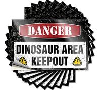 Autocollants de voiture Danger Dinosaure Area Keep Out Funny Sticker 10 pcs Autocollants drôles pour adultes Autocollants inappropriés (taille : 12 x 18 cm)
